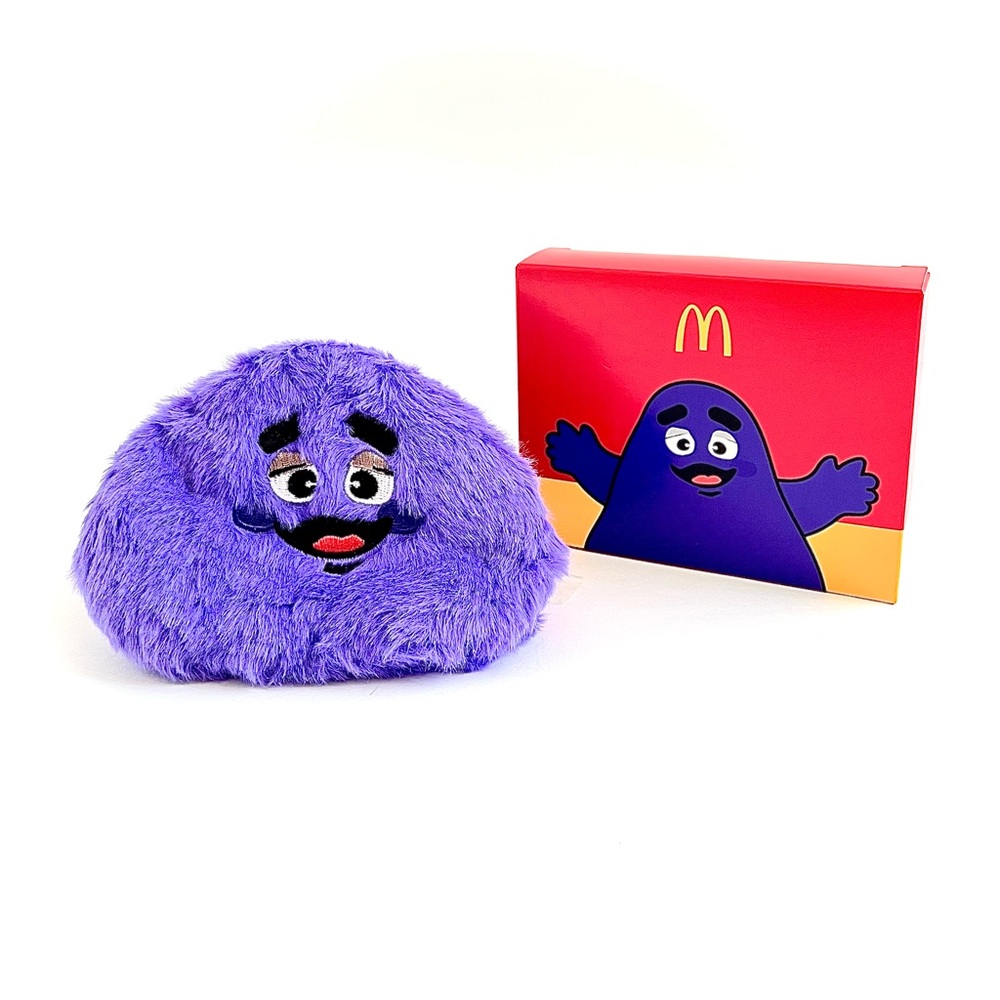 McDonald's Limited Edition Collectible Grimace Purple Fuzzy Plush Coin Purse - Picture 2 of 9